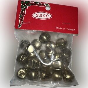 🔴Vintage SSCO Gold Jingle Bells 25 Pack Small Metallic Bells Christmas Holiday